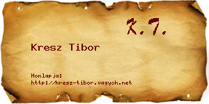 Kresz Tibor névjegykártya